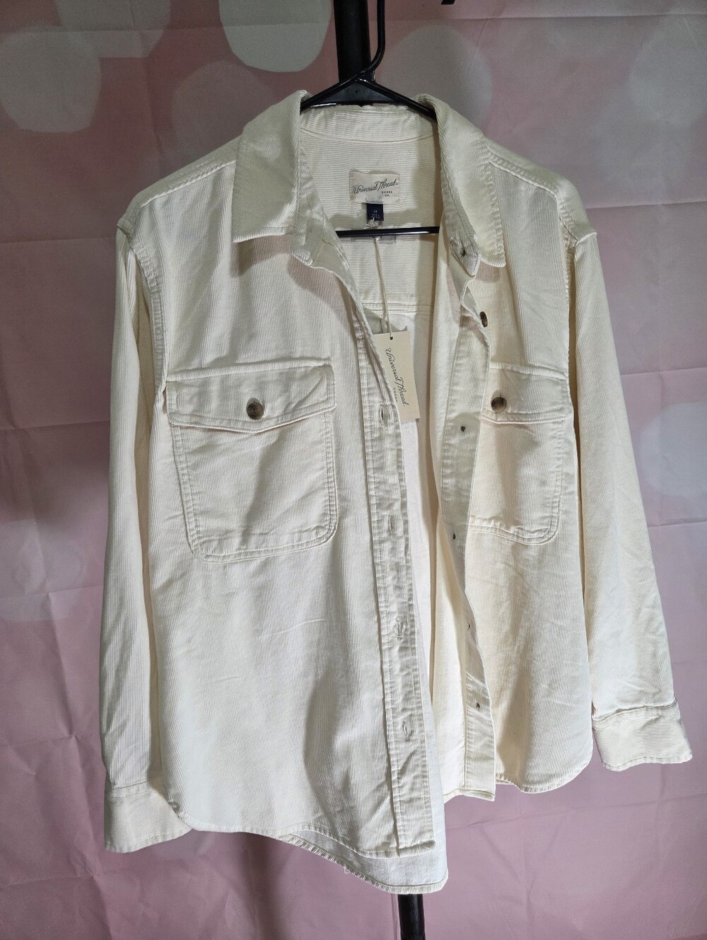 New Corduroy Overshirt Jacket in Cream Medium NWT